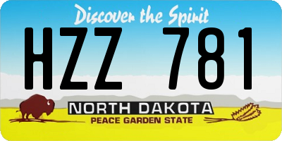 ND license plate HZZ781