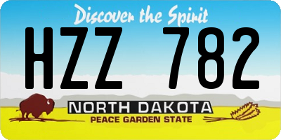 ND license plate HZZ782