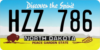 ND license plate HZZ786