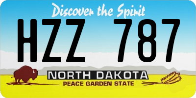 ND license plate HZZ787