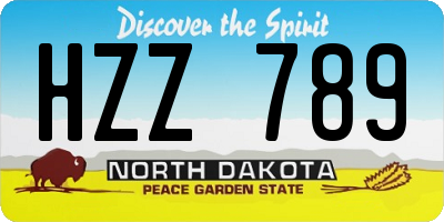 ND license plate HZZ789