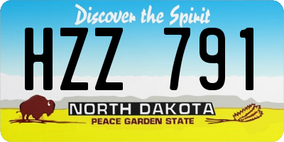 ND license plate HZZ791