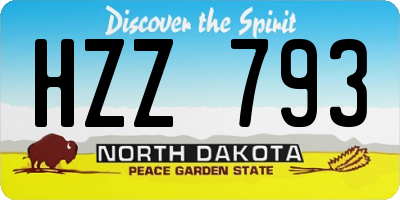 ND license plate HZZ793