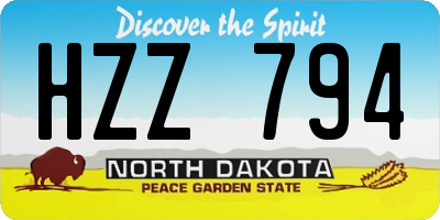 ND license plate HZZ794
