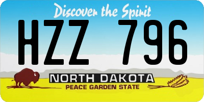 ND license plate HZZ796