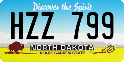 ND license plate HZZ799