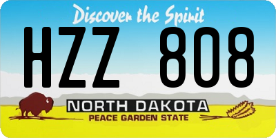 ND license plate HZZ808