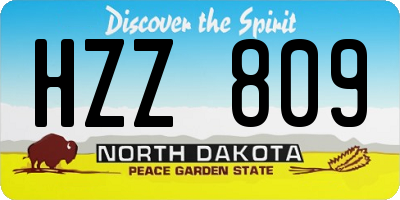 ND license plate HZZ809