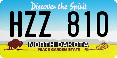 ND license plate HZZ810