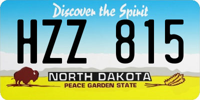 ND license plate HZZ815