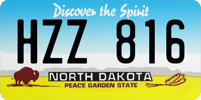 ND license plate HZZ816