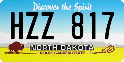 ND license plate HZZ817