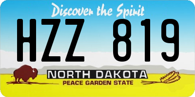 ND license plate HZZ819