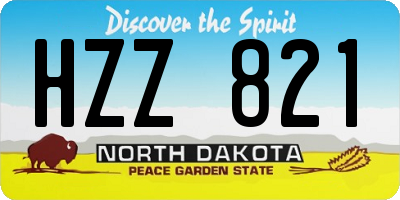 ND license plate HZZ821