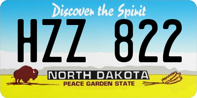 ND license plate HZZ822