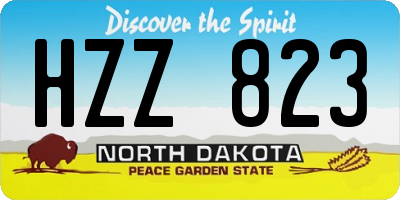 ND license plate HZZ823