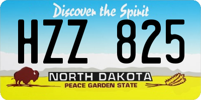 ND license plate HZZ825