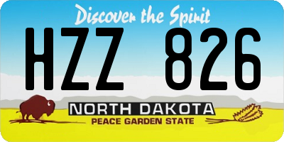 ND license plate HZZ826