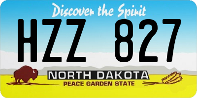 ND license plate HZZ827