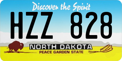 ND license plate HZZ828