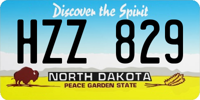 ND license plate HZZ829