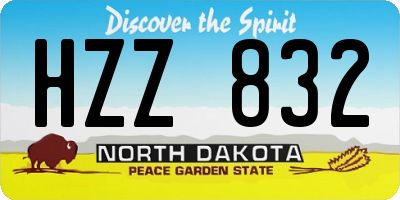 ND license plate HZZ832