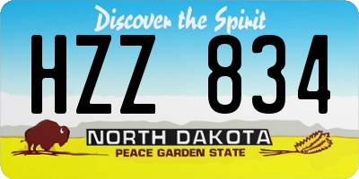 ND license plate HZZ834