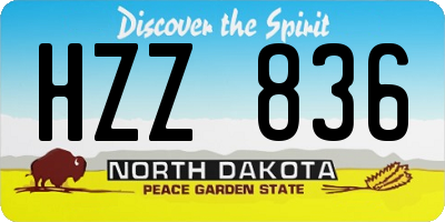 ND license plate HZZ836