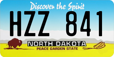 ND license plate HZZ841