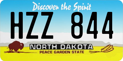 ND license plate HZZ844
