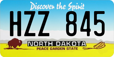 ND license plate HZZ845
