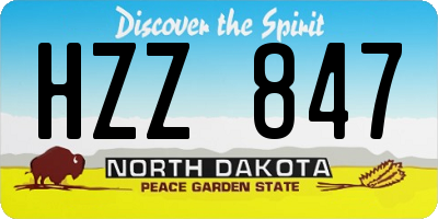 ND license plate HZZ847