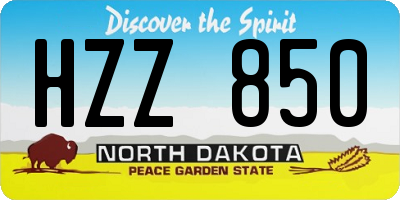 ND license plate HZZ850