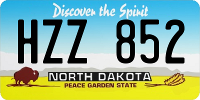 ND license plate HZZ852