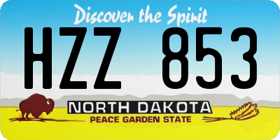 ND license plate HZZ853