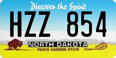 ND license plate HZZ854