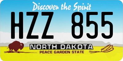 ND license plate HZZ855