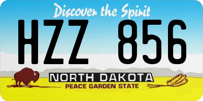 ND license plate HZZ856