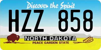 ND license plate HZZ858