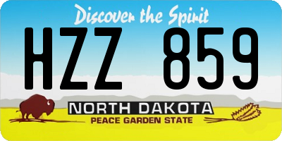 ND license plate HZZ859