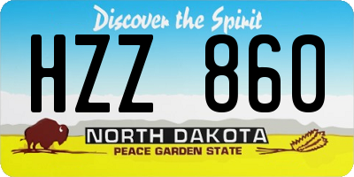 ND license plate HZZ860