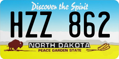 ND license plate HZZ862