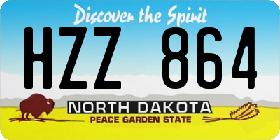 ND license plate HZZ864