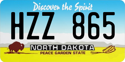 ND license plate HZZ865