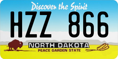 ND license plate HZZ866