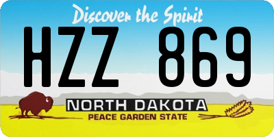 ND license plate HZZ869