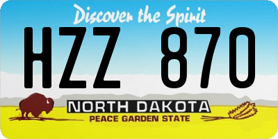 ND license plate HZZ870