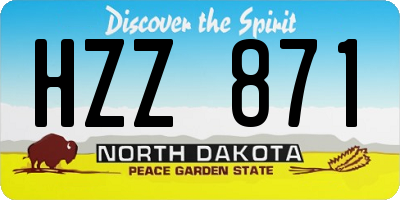 ND license plate HZZ871