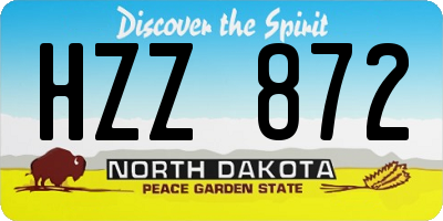 ND license plate HZZ872