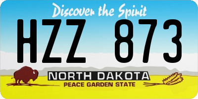 ND license plate HZZ873